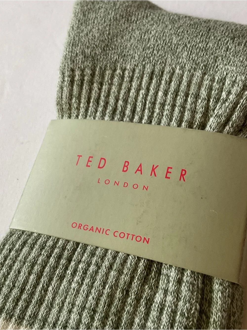 TED BAKER LONDON MENS COTTON TWISTED YARN RIBBED SOCKS GREEN OS NWT
